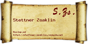 Stettner Zsaklin névjegykártya
